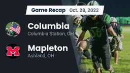 Recap: Columbia  vs. Mapleton  2022