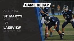 Recap: St. Mary's  vs. Lakeview  2016