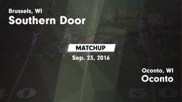 Matchup: Southern Door vs. Oconto  2016