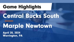 Central Bucks South  vs Marple Newtown  Game Highlights - April 20, 2024