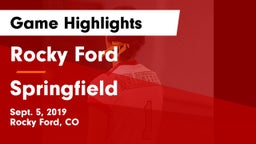 Rocky Ford  vs Springfield Game Highlights - Sept. 5, 2019