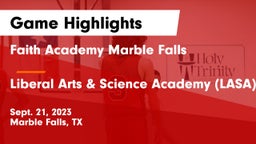 Faith Academy Marble Falls vs Liberal Arts & Science Academy (LASA) Game Highlights - Sept. 21, 2023