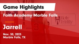 Faith Academy Marble Falls vs Jarrell  Game Highlights - Nov. 30, 2023