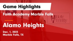 Faith Academy Marble Falls vs Alamo Heights  Game Highlights - Dec. 1, 2023