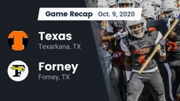 Recap: Texas  vs. Forney  2020