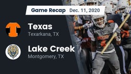 Recap: Texas  vs. Lake Creek  2020