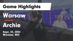 Warsaw  vs Archie  Game Highlights - Sept. 24, 2022