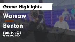 Warsaw  vs Benton  Game Highlights - Sept. 24, 2022