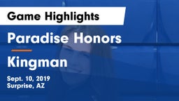 Paradise Honors  vs Kingman  Game Highlights - Sept. 10, 2019