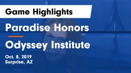 Paradise Honors  vs Odyssey Institute Game Highlights - Oct. 8, 2019