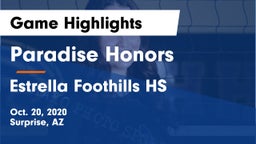 Paradise Honors  vs Estrella Foothills HS Game Highlights - Oct. 20, 2020