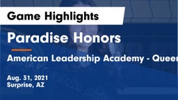 Paradise Honors  vs American Leadership Academy - Queen Creek Game Highlights - Aug. 31, 2021