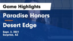 Paradise Honors  vs Desert Edge  Game Highlights - Sept. 2, 2021