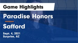 Paradise Honors  vs Safford  Game Highlights - Sept. 4, 2021