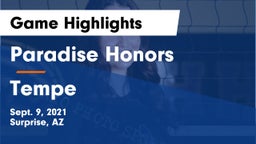 Paradise Honors  vs Tempe  Game Highlights - Sept. 9, 2021