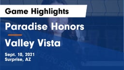 Paradise Honors  vs Valley Vista  Game Highlights - Sept. 10, 2021