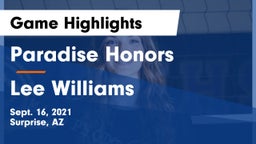Paradise Honors  vs Lee Williams  Game Highlights - Sept. 16, 2021