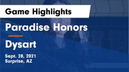 Paradise Honors  vs Dysart  Game Highlights - Sept. 28, 2021