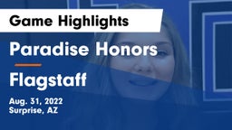 Paradise Honors  vs Flagstaff  Game Highlights - Aug. 31, 2022
