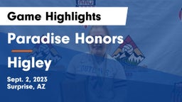 Paradise Honors  vs Higley  Game Highlights - Sept. 2, 2023