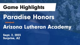 Paradise Honors  vs Arizona Lutheran Academy  Game Highlights - Sept. 2, 2023