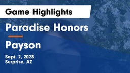 Paradise Honors  vs Payson  Game Highlights - Sept. 2, 2023