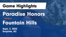 Paradise Honors  vs Fountain Hills  Game Highlights - Sept. 2, 2023