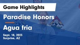 Paradise Honors  vs Agua fria Game Highlights - Sept. 18, 2023
