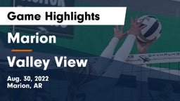 Marion  vs Valley View Game Highlights - Aug. 30, 2022