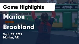 Marion  vs Brookland Game Highlights - Sept. 24, 2022