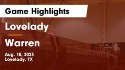 Lovelady  vs Warren  Game Highlights - Aug. 18, 2023