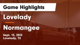 Lovelady  vs Normangee  Game Highlights - Sept. 15, 2023