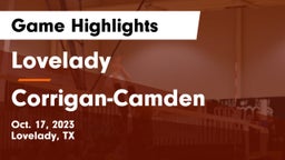 Lovelady  vs Corrigan-Camden  Game Highlights - Oct. 17, 2023