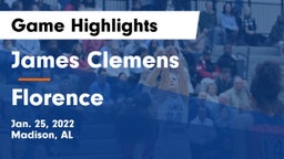 James Clemens  vs Florence  Game Highlights - Jan. 25, 2022