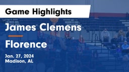 James Clemens  vs Florence  Game Highlights - Jan. 27, 2024