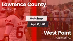 Matchup: Lawrence County vs. West Point  2019