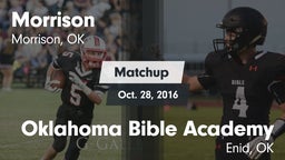 Matchup: Morrison vs. Oklahoma Bible Academy 2016