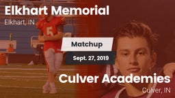 Matchup: Elkhart Memorial vs. Culver Academies 2019