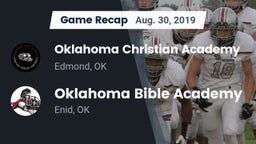 Recap: Oklahoma Christian Academy  vs. Oklahoma Bible Academy 2019