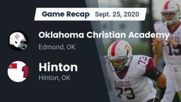 Recap: Oklahoma Christian Academy  vs. Hinton  2020