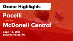 Pacelli  vs McDonell Central  Game Highlights - Sept. 16, 2023