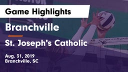 Branchville  vs St. Joseph's Catholic  Game Highlights - Aug. 31, 2019