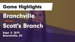 Branchville  vs Scott's Branch Game Highlights - Sept. 9, 2019