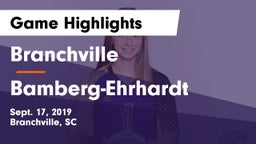 Branchville  vs Bamberg-Ehrhardt Game Highlights - Sept. 17, 2019