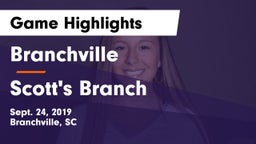 Branchville  vs Scott's Branch Game Highlights - Sept. 24, 2019