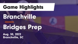Branchville  vs Bridges Prep Game Highlights - Aug. 30, 2022