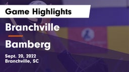 Branchville  vs Bamberg Game Highlights - Sept. 20, 2022