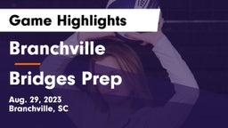 Branchville  vs Bridges Prep Game Highlights - Aug. 29, 2023