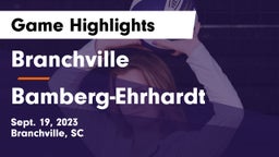 Branchville  vs Bamberg-Ehrhardt Game Highlights - Sept. 19, 2023