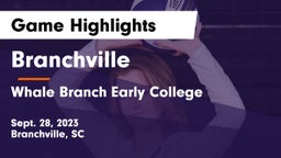 Branchville  vs Whale Branch Early College  Game Highlights - Sept. 28, 2023